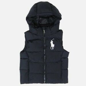 Polo Ralph Lauren Black Big Pony Hooded Down Puffer Vest